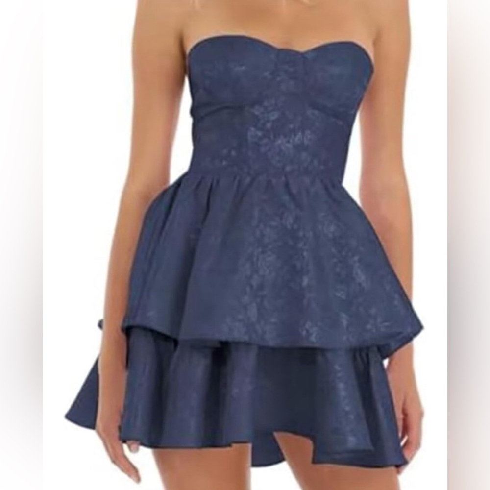 Mini Party Dress- Blue/Floral- Size S